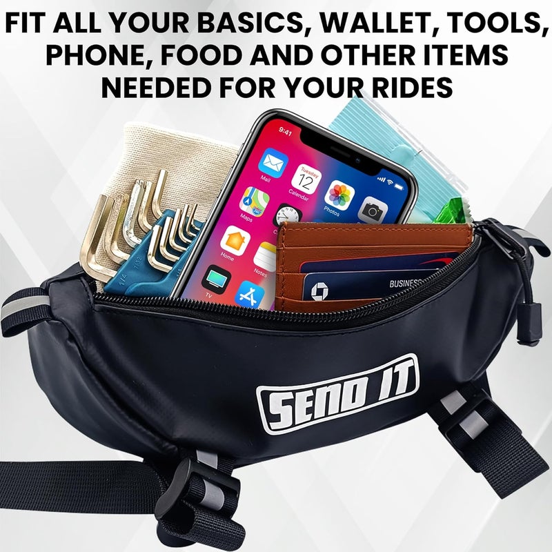 ThrottlePak Dirtbike Handlebar Bag | Compact Motorcycle Handle Bar Water Resistant Storage Pouch | Universal Fit Ebike Bag for Trail & Adventure Riding | Durable Surron Bar Bag - Image 5
